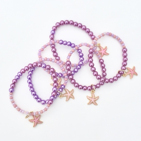 Star Fish Bracelets Pink and Purple - Picture 1 of 3